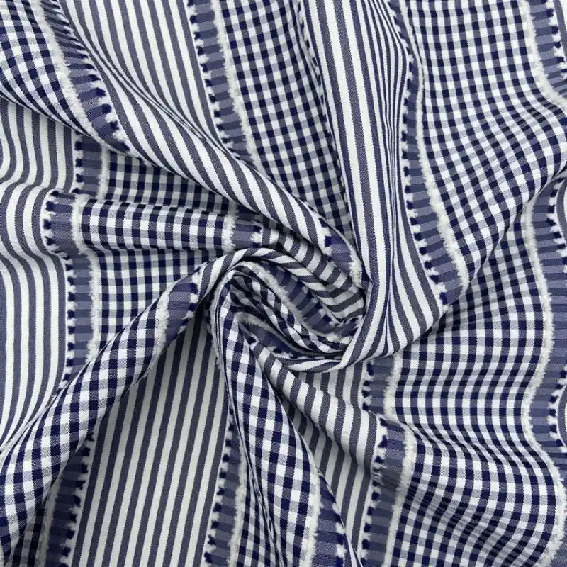 Solid Color Striped Seersucker Fabric By the Yard