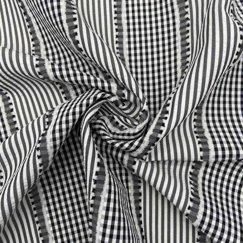 Solid Color Striped Seersucker Fabric By the Yard