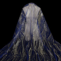 The Longan Craft Sparkle Glitter Tulle Fabric By The Yard features delicate, multicolor shiny tulle that drapes gracefully, making it ideal for evening gowns or special occasion attire.
