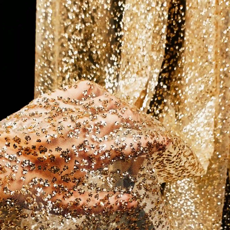 Sparkle Glitter Sequin Embroidered Tulle Fabric By The Yard Sparkle Glitter Sequin Embroidered Tulle Fabric By The Yard