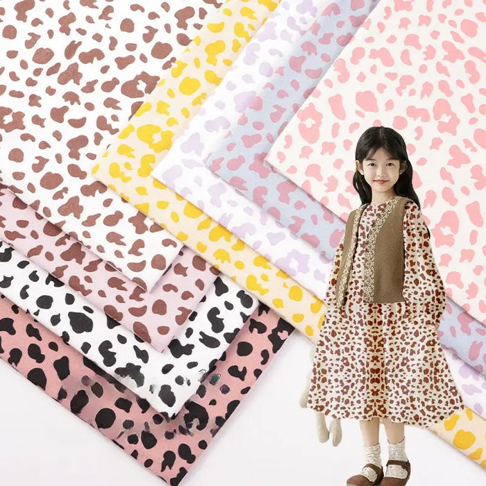 Spotted Cow Print Cotton Fabric By The Yard