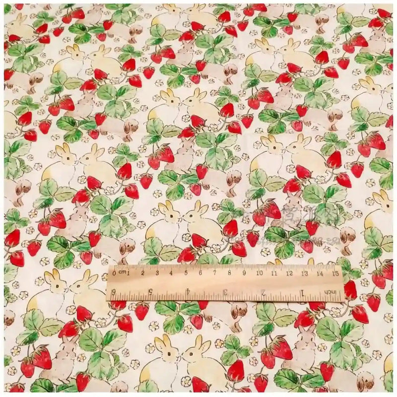 Strawberry Rabbit Easter Fabric By The Yard