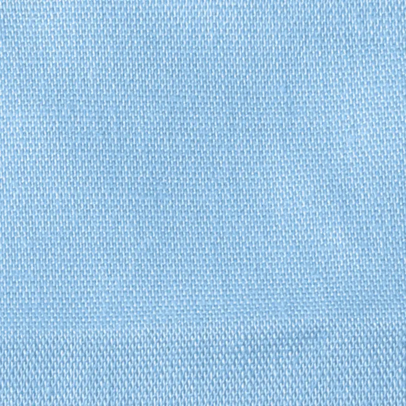 Close-up of Longan craft Stretch Poplin Fabric By The Yard in light blue, featuring tightly woven cotton threads and a subtle textured pattern—ideal for apparel or quilting projects.