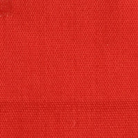 Close-up of Longan craft Stretch Poplin Fabric By The Yard, a red cotton stretch poplin with visible woven fibers and a horizontal seam, ideal for apparel and quilting.