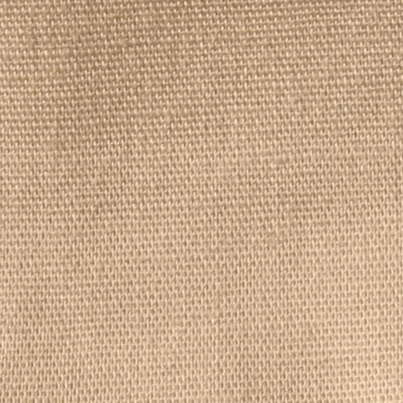 Close-up of Longan craft Stretch Poplin Fabric By The Yard reveals its beige cotton material with a visible textured grid pattern, highlighting individual threads and the fabric’s naturally varied surface—perfect for apparel and quilting.