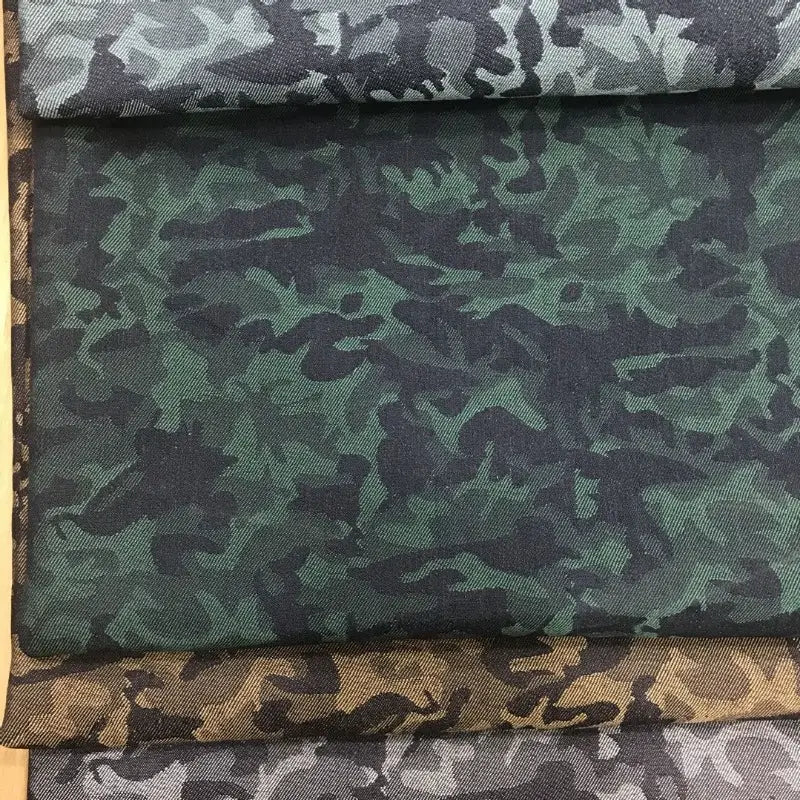 Stretch Jacquard Camo Denim Fabric