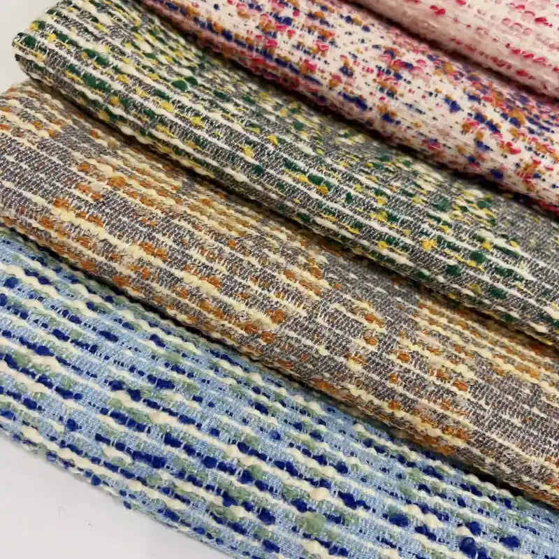 Striped Boucle Tweed Fabric By The Yard