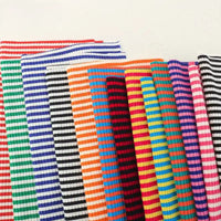 Striped Cotton Knit Ribbing Fabric By The Yard 