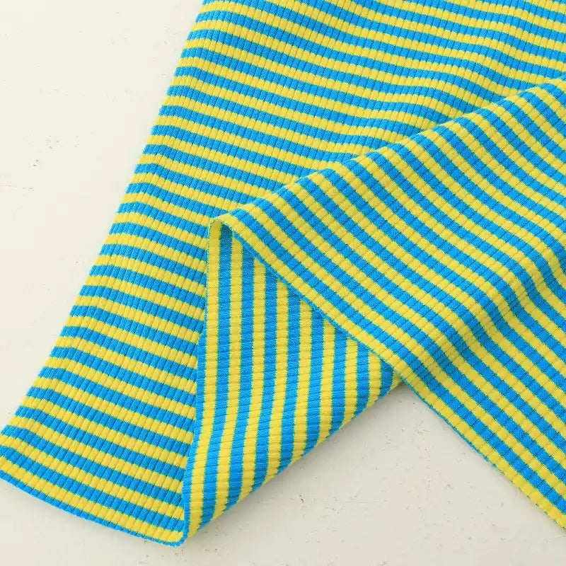 Striped Cotton Knit Ribbing Fabric By The Yard 