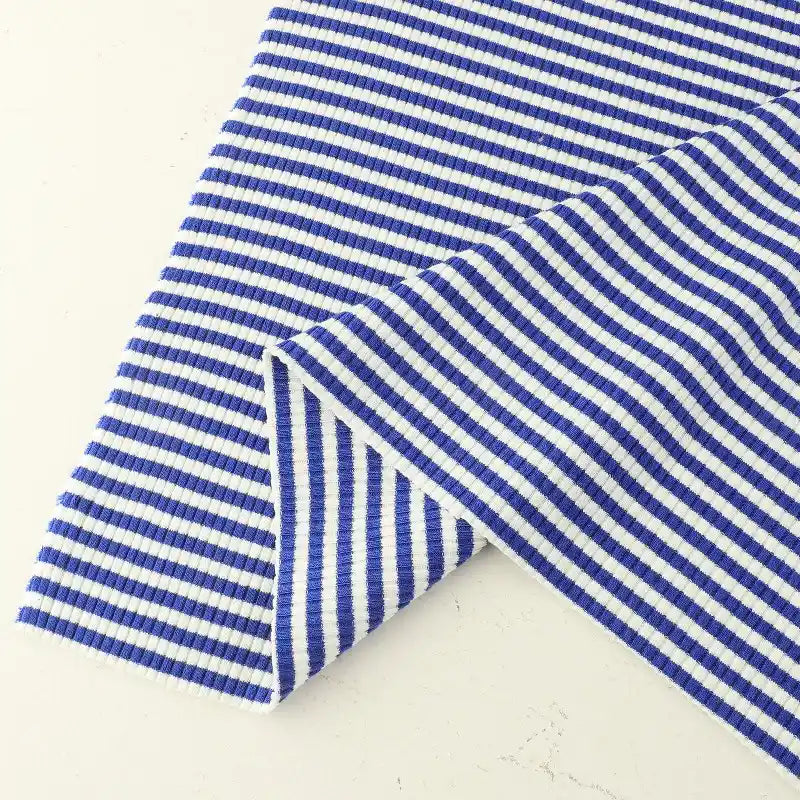 Striped Cotton Knit Ribbing Fabric By The Yard 