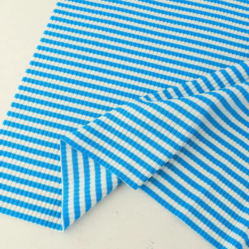 Striped Cotton Knit Ribbing Fabric By The Yard 