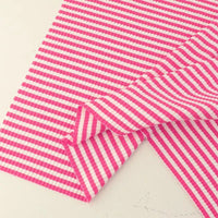 Striped Cotton Knit Ribbing Fabric By The Yard 