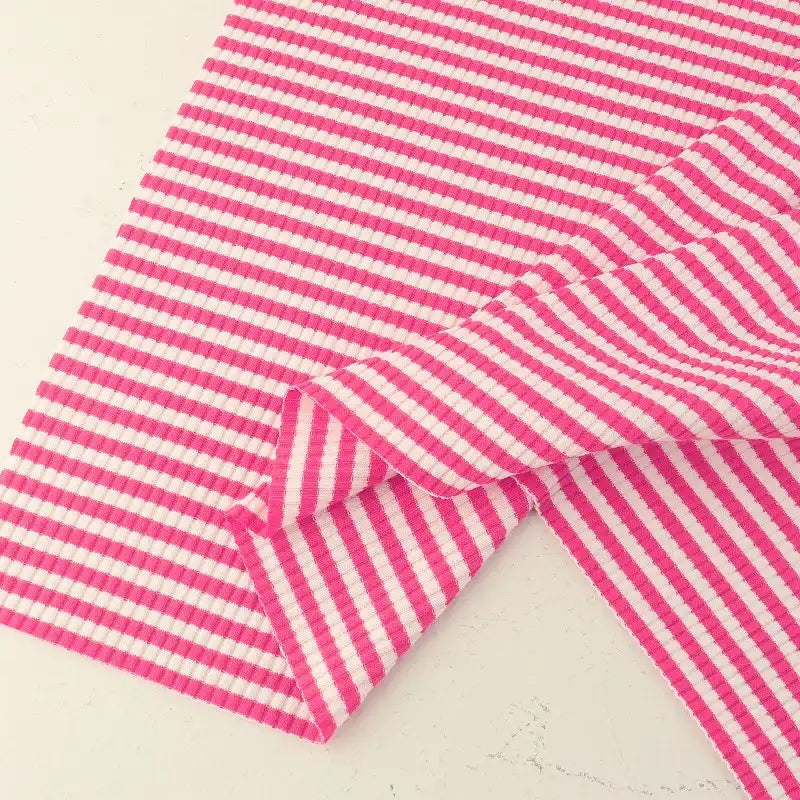 Striped Cotton Knit Ribbing Fabric By The Yard 