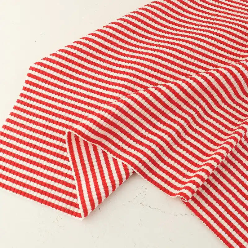 Striped Cotton Knit Ribbing Fabric By The Yard 