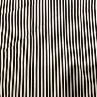 The Longan Craft Striped Print Lawn Fabric features closely spaced black and white vertical stripes on pure cotton, with a soft texture and subtle wrinkles, perfect for shirts. Sold by the yard.