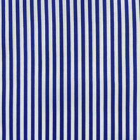 Longan Craft's Striped Printed Peachskin Fabric by the yard features blue and white vertical stripes on soft polyester, ideal for elegant decor or DIY fashion projects.