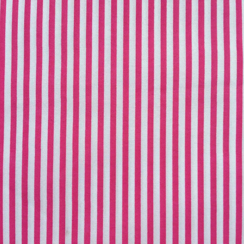 Longan Craft’s Striped Printed Peachskin Fabric By The Yard features pink and white vertical stripes on wrinkle-resistant polyester, with evenly spaced lines running parallel across the entire soft peachskin material.