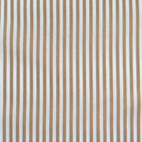 Longan Craft’s Striped Printed Peachskin Fabric By The Yard features beige and white vertical stripes on soft polyester, creating a simple, repetitive pattern—ideal for DIY clothing projects seeking comfort and style.