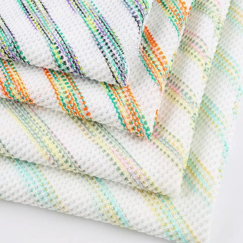 Striped Waffle Knit Fabric By The Yard