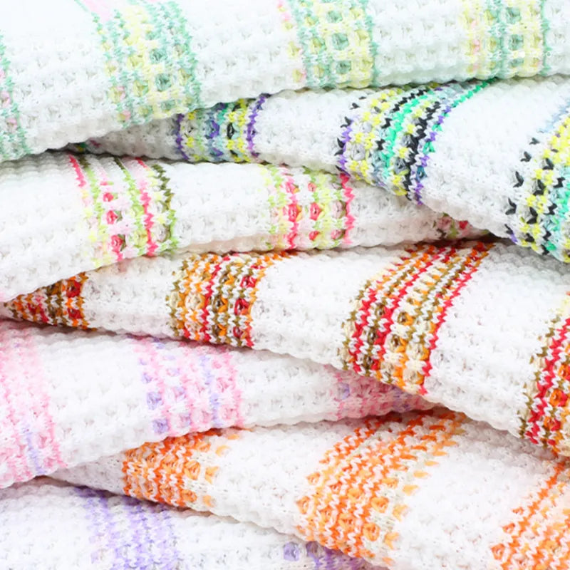 Striped Waffle Knit Fabric By The Yard