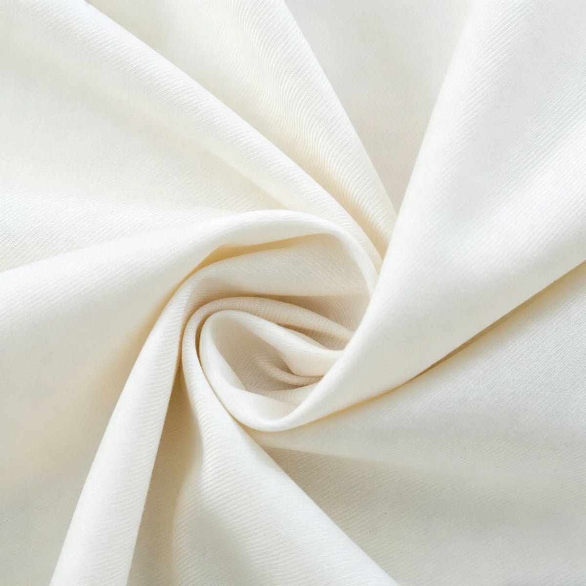 Close-up of Thick Cotton Gabardine Fabric by Longan Craft, showing off-white heavyweight twill with soft texture and subtle diagonal lines—perfect for uniforms and DIY projects.