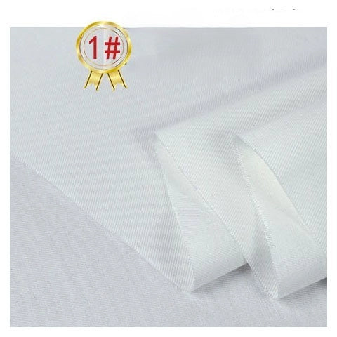 A close-up of Longan Craft's Twill Cotton Lyocell Fabric By The Yard in solid color, neatly folded with a smooth texture; a gold #1 ribbon badge is displayed in the upper left corner. Perfect breathable textile for shirts.