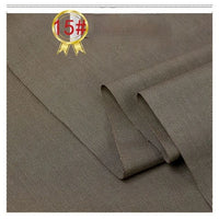 A close-up of Longan Craft Twill Cotton Lyocell Fabric by the yard, neatly folded. A gold badge with 15# in red is shown in the top left corner, highlighting this comfy and breathable material for shirts.