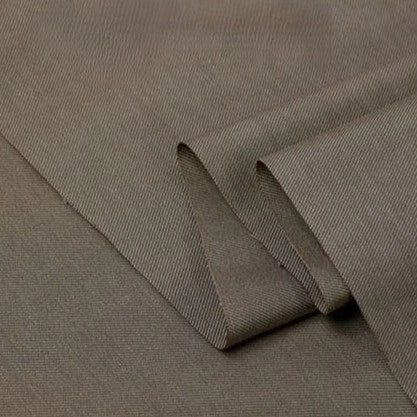Longan Craft's Twill Cotton Lyocell Fabric By The Yard, a finely woven, solid khaki brown material with a subtle diagonal pattern, is displayed flat—perfectly comfy and breathable for shirts.