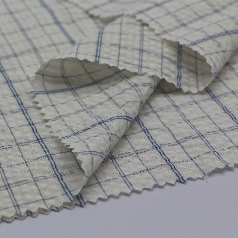 Vibrant Gingham Seersucker Fabric By the Yard