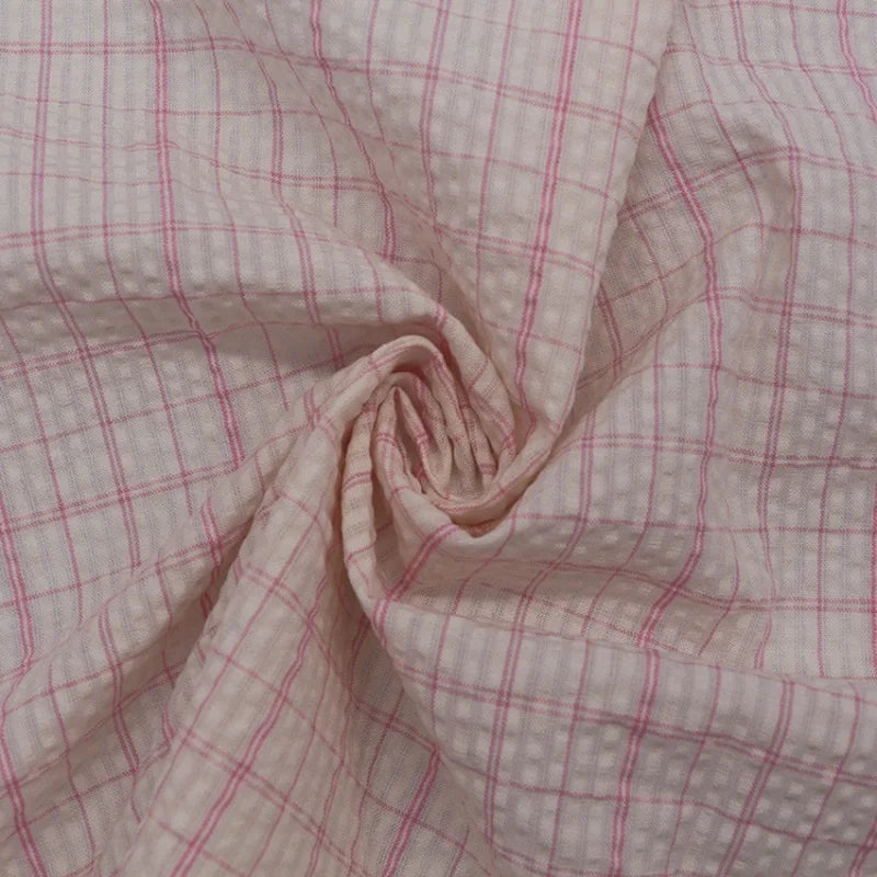 Vibrant Gingham Seersucker Fabric By the Yard