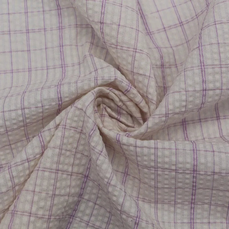 Vibrant Gingham Seersucker Fabric By the Yard