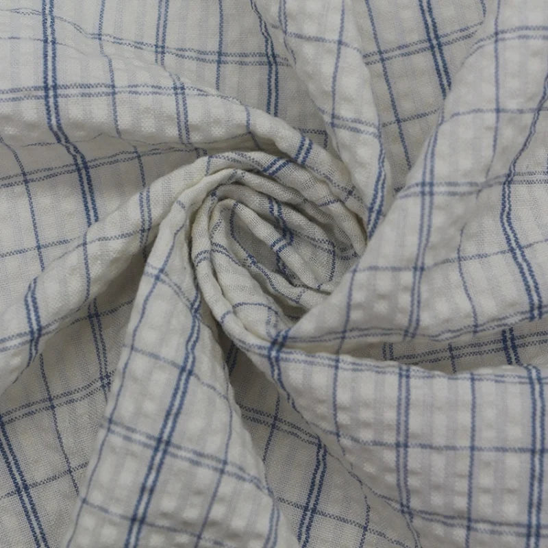 Vibrant Gingham Seersucker Fabric By the Yard