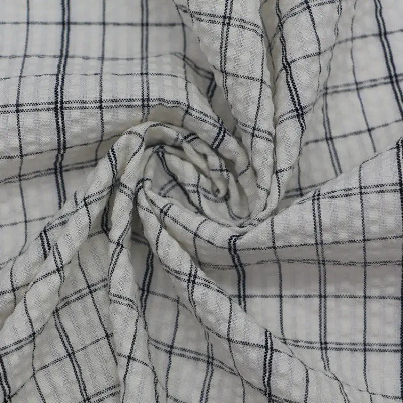 Vibrant Gingham Seersucker Fabric By the Yard