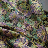 VintageFloralEmbroideredBrocadeFabricByTheYard