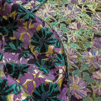 VintageFloralEmbroideredBrocadeFabricByTheYard