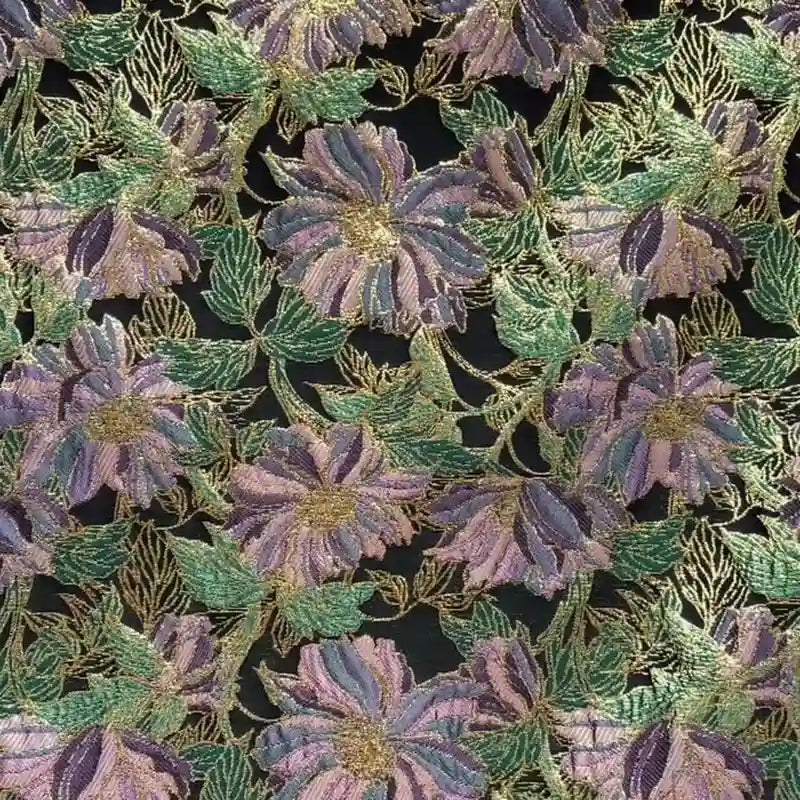 VintageFloralEmbroideredBrocadeFabricByTheYard