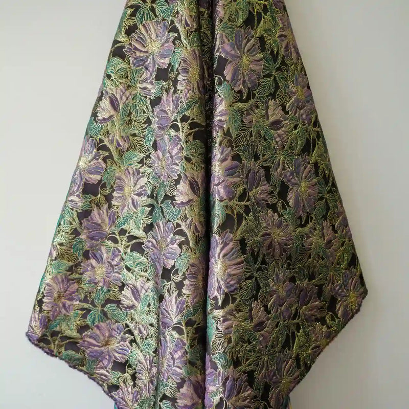 VintageFloralEmbroideredBrocadeFabricByTheYard