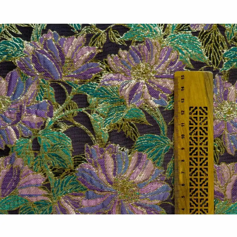 VintageFloralEmbroideredBrocadeFabricByTheYard