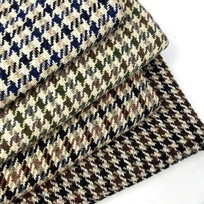 Vintage Houndstooth Tweed Fabric By The Yard