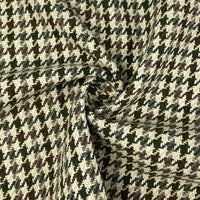 Vintage Houndstooth Tweed Fabric By The Yard