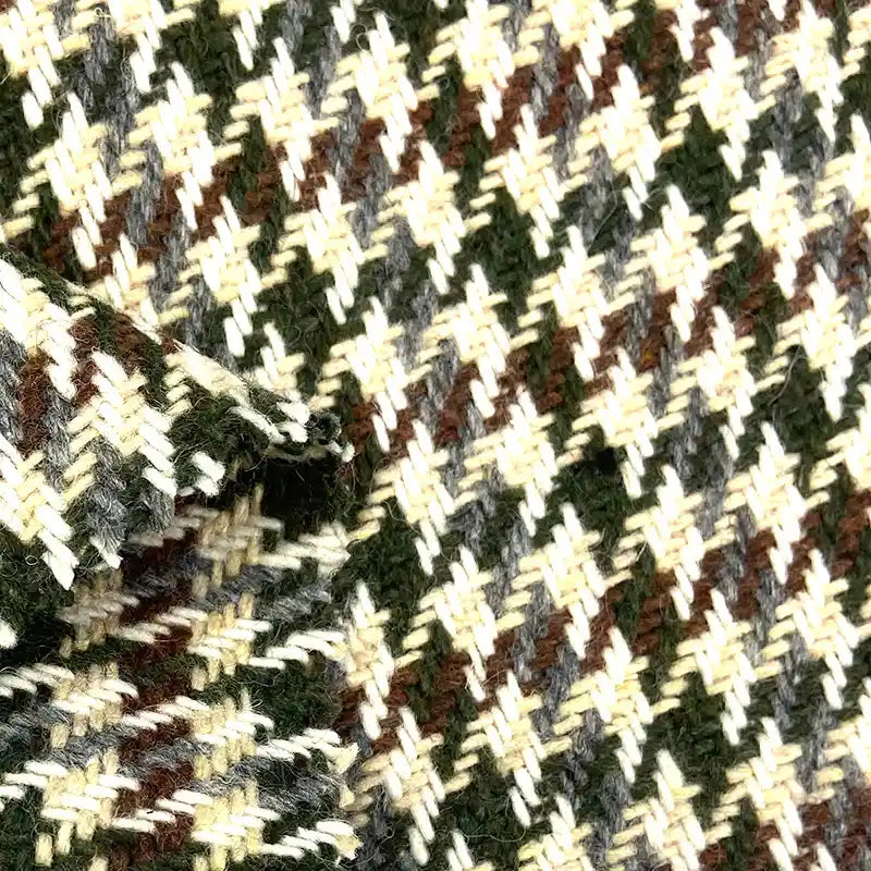 Vintage Houndstooth Tweed Fabric By The Yard