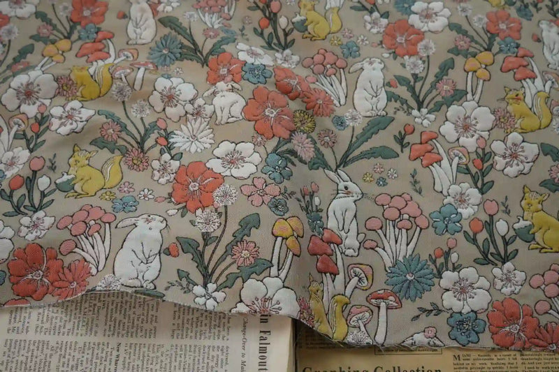 VintageMushroomBrocadeFabricByTheYard