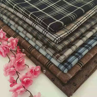 Vintage Plaid Ponte Knit Fabric By The Yard