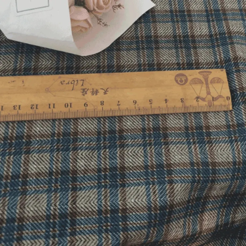 Vintage Plaid Ponte Knit Fabric By The Yard