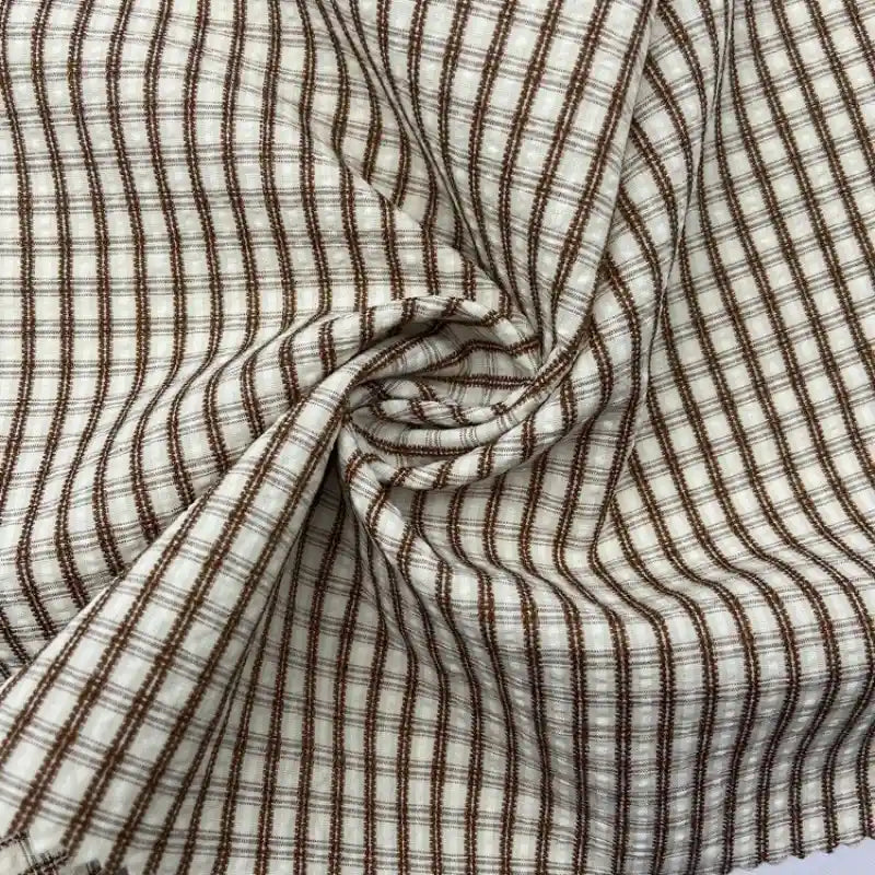 Vintage Plaid Seersucker Fabric By the Yard