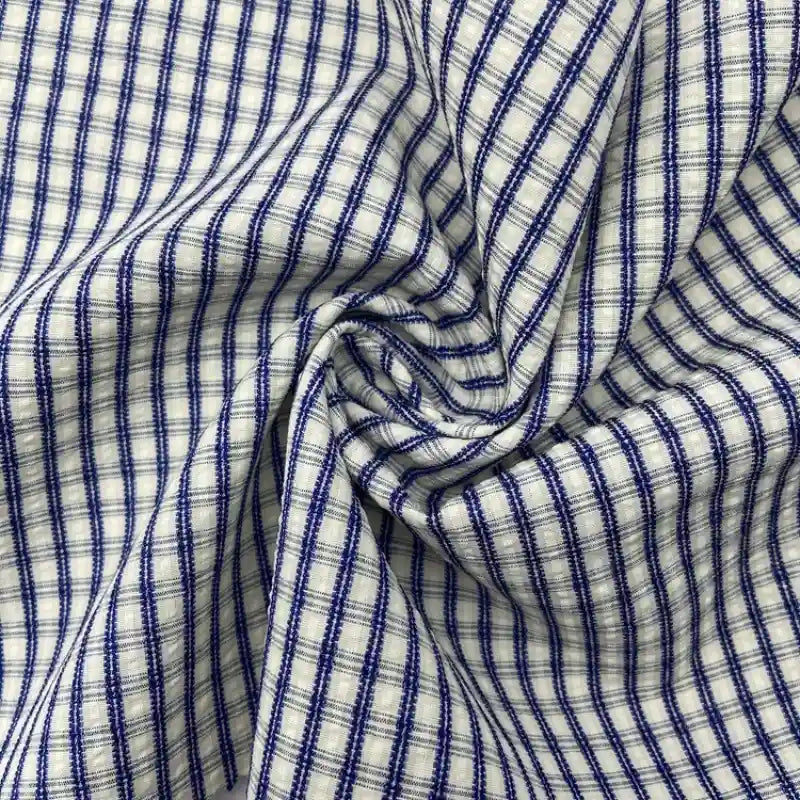 Vintage Plaid Seersucker Fabric By the Yard
