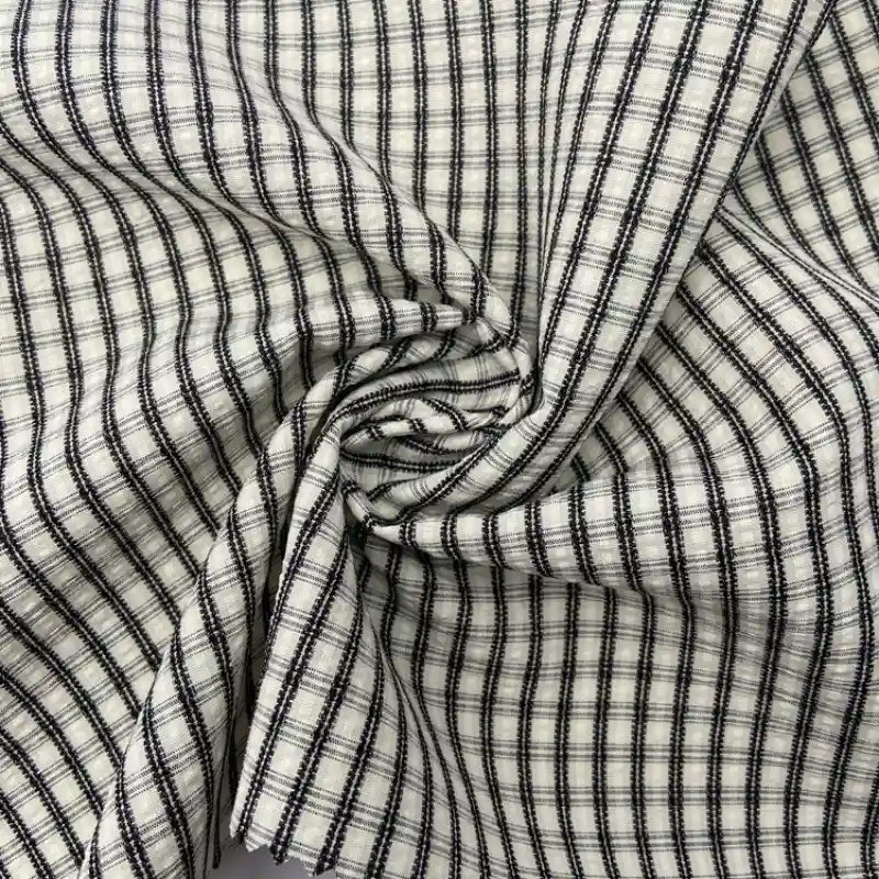 Vintage Plaid Seersucker Fabric By the Yard