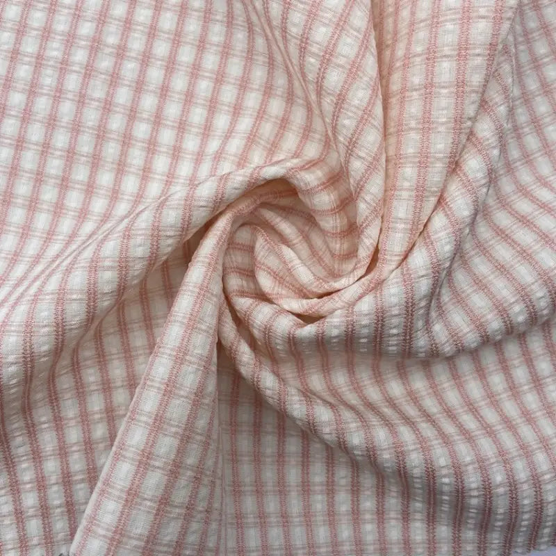 Vintage Plaid Seersucker Fabric By the Yard