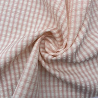 Vintage Plaid Seersucker Fabric By the Yard