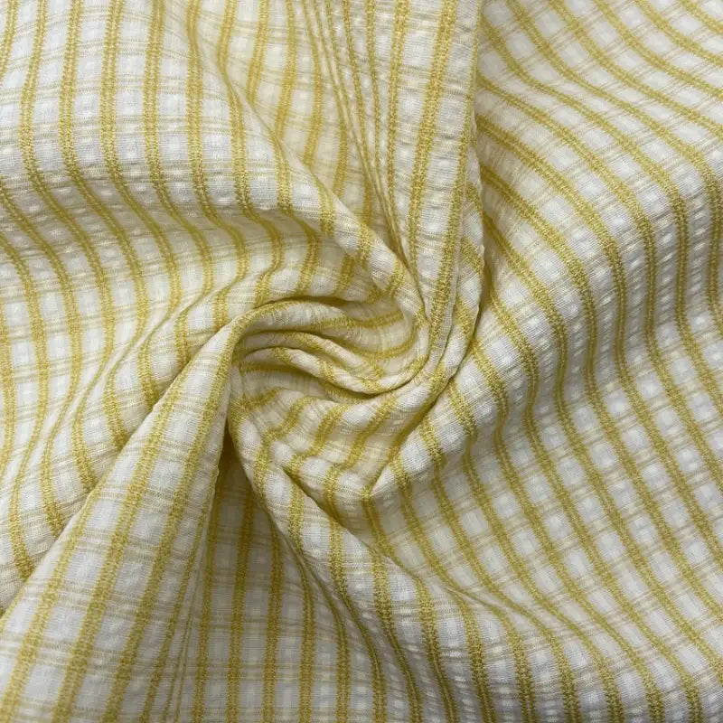 Vintage Plaid Seersucker Fabric By the Yard